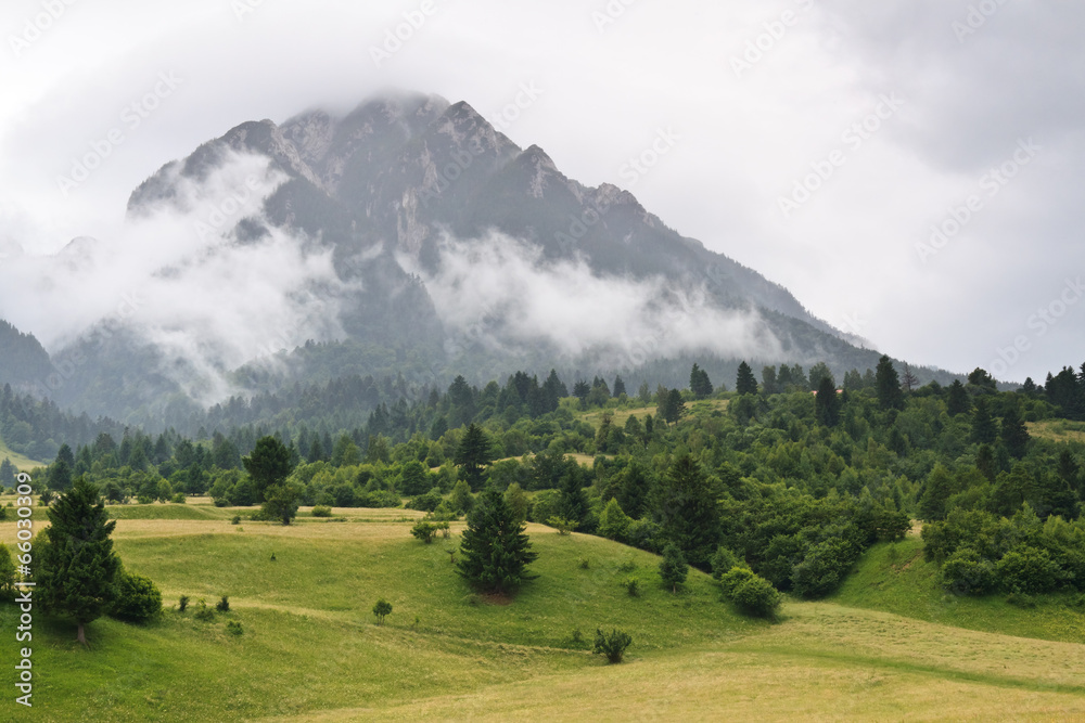 mountains and clouds