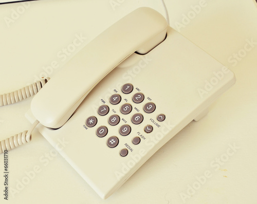 The telephone which there is on a table
