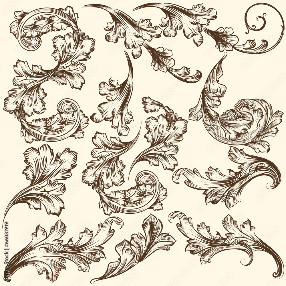 Set of vector swirls for design