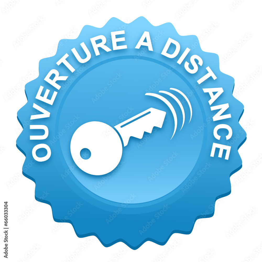 ouverture à distance sur bouton web denté bleu ouverture à distance sur bouton web denté bleu