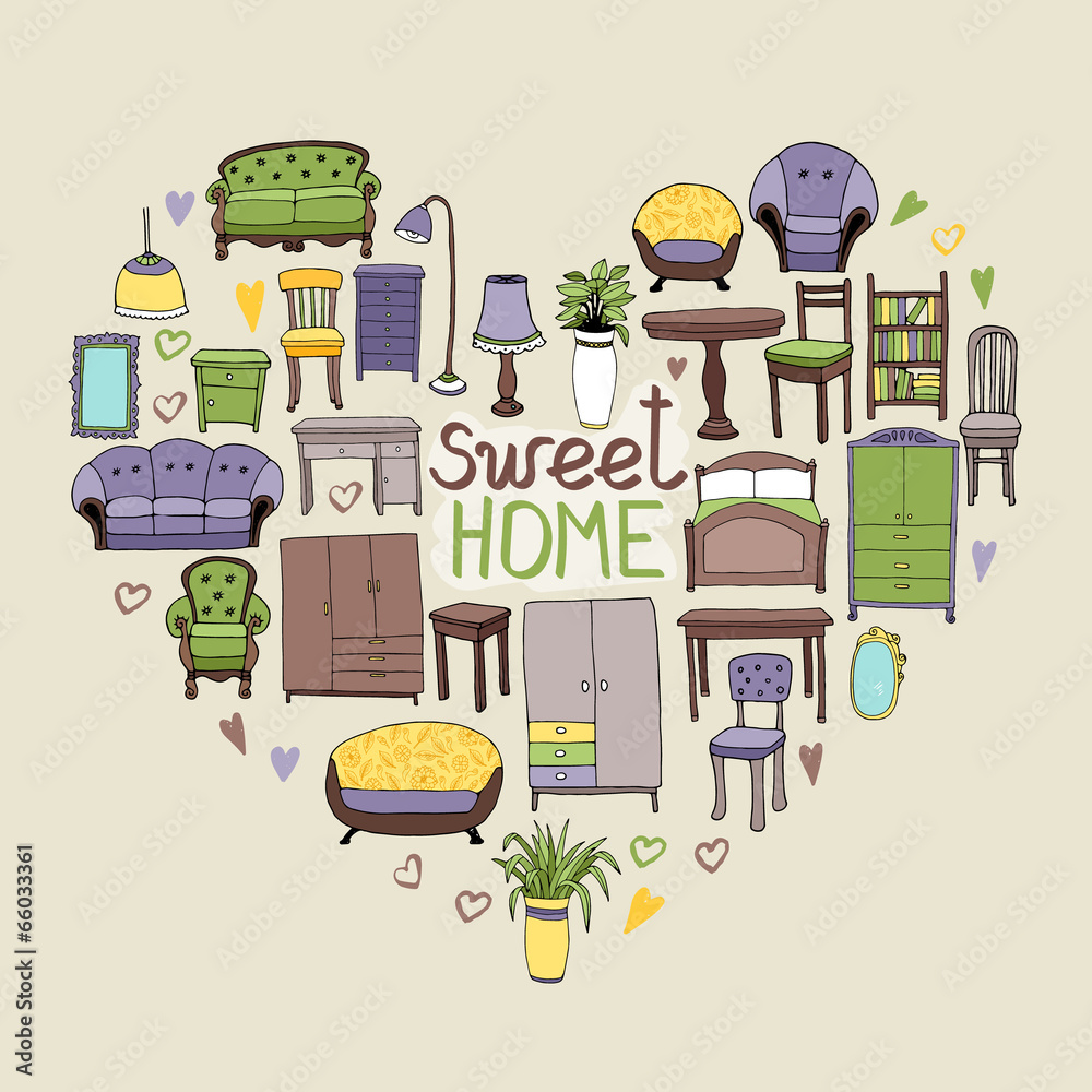 Naklejka premium Sweet Home concept