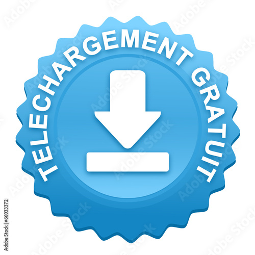 téléchargement gratuit sur bouton web denté bleu