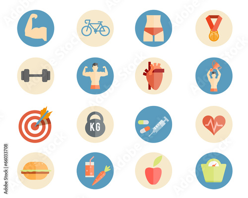 Sport and nutrition icons