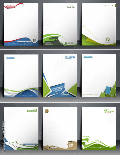 Nine Business Style Corporate Identity Leterhead Template