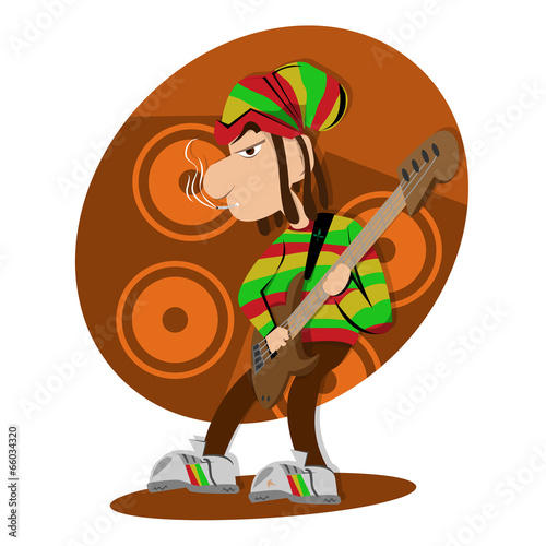 Reggae dread lock bass player