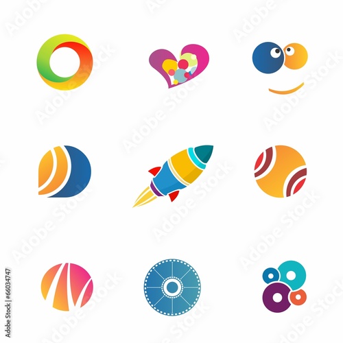 Colorful abstact icons set