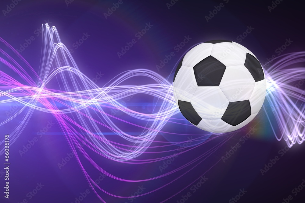 Obraz premium Composite image of black and white football