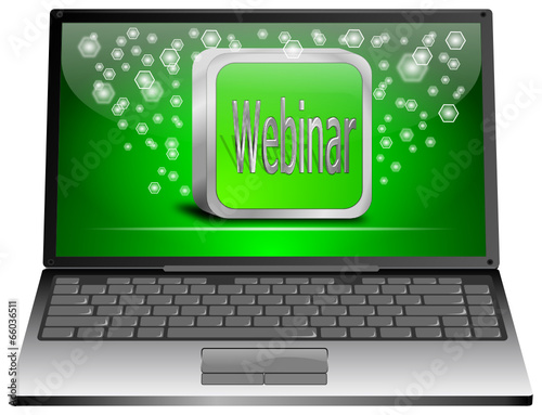 Laptop mit Webinar