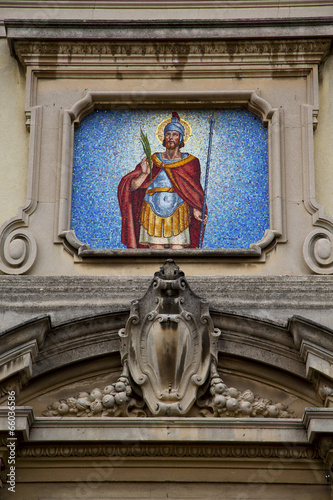 church caiello   italy the old door entrance and mosaic photo