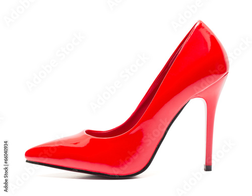 Red high heel shoe isolated on white background