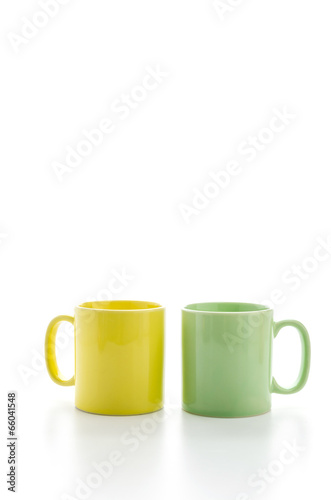 Color mug isolated on white