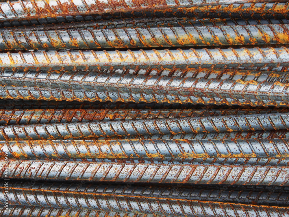Obraz premium Rust steel rods or bars