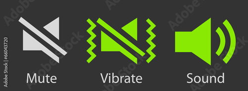 Set of speaker sign on gray