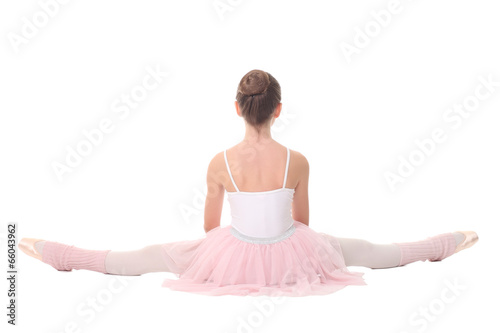 school age girl ballet , isolated on white photo