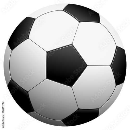 black and white football - vector illustration