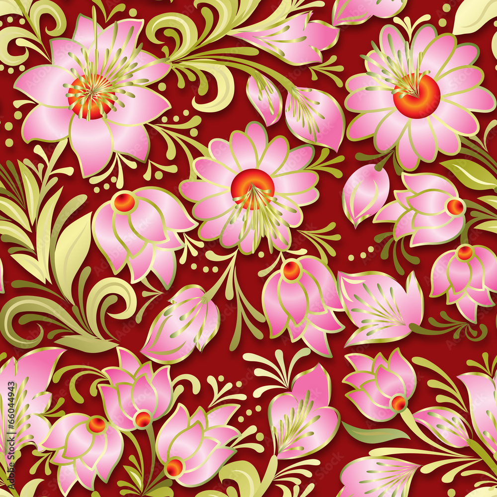 abstract vintage seamless spring floral ornament