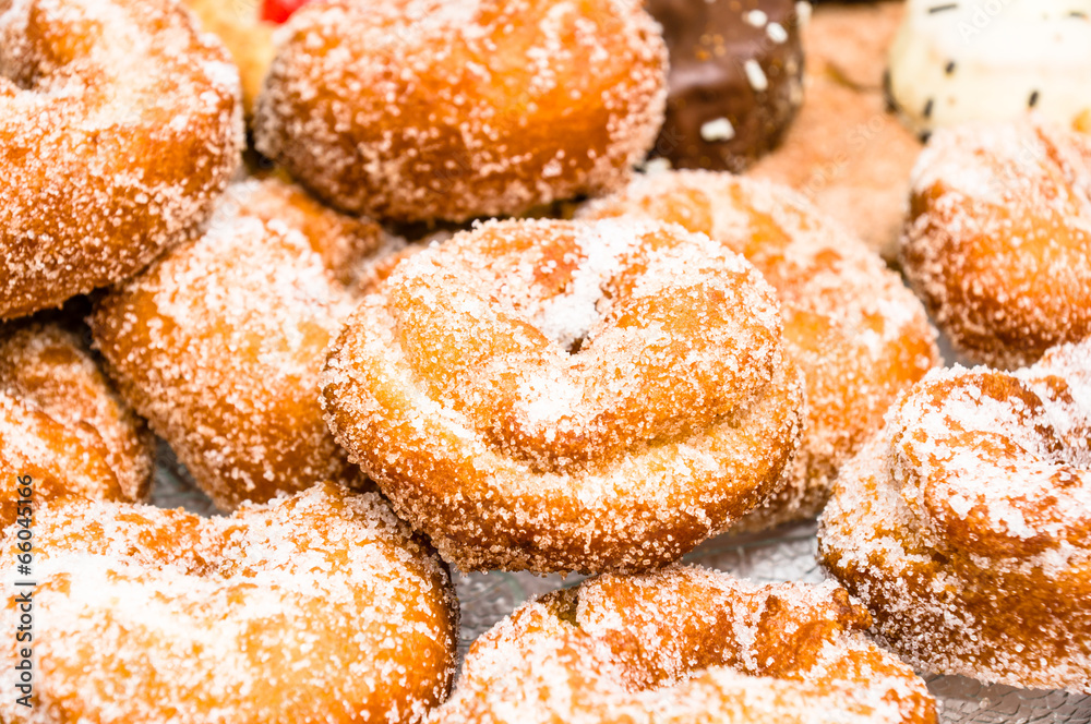 closeup of rosquillas, typical spanish donuts
