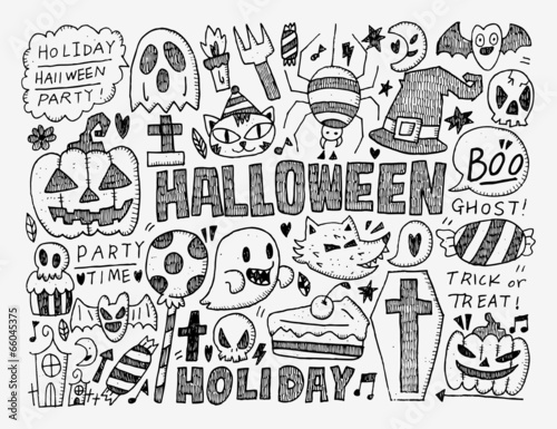 doodle halloween holiday background