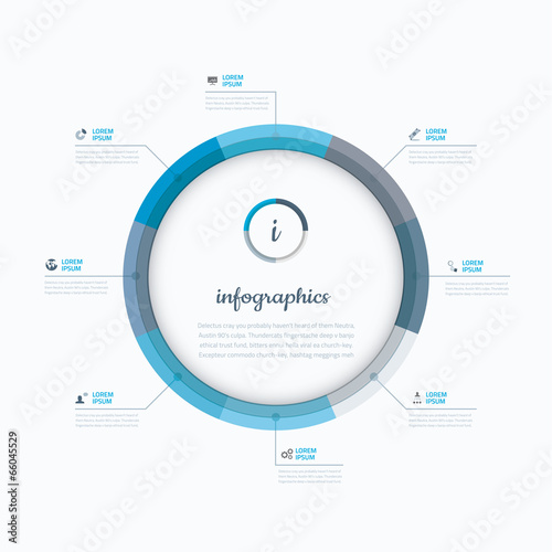 Infographic business web template vector blue options