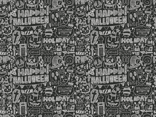 seamless doodle halloween holiday background