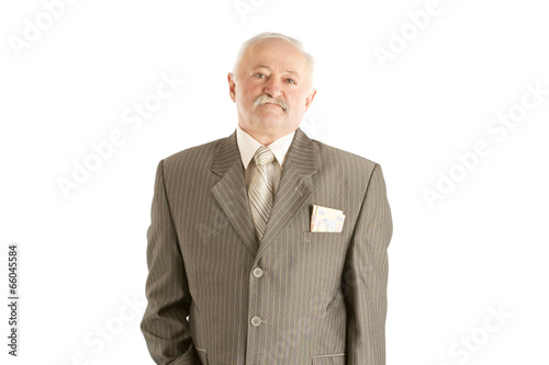 Elderly male businessman in suit