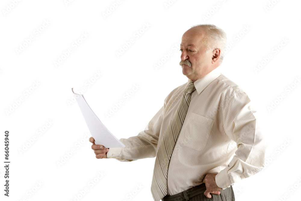 Businessman with the document in a hand Businessman with the document in a hand