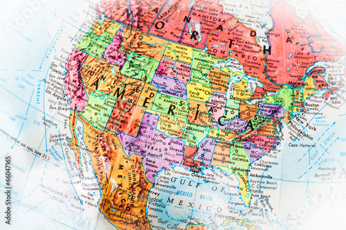 United States Of American Globe Map
