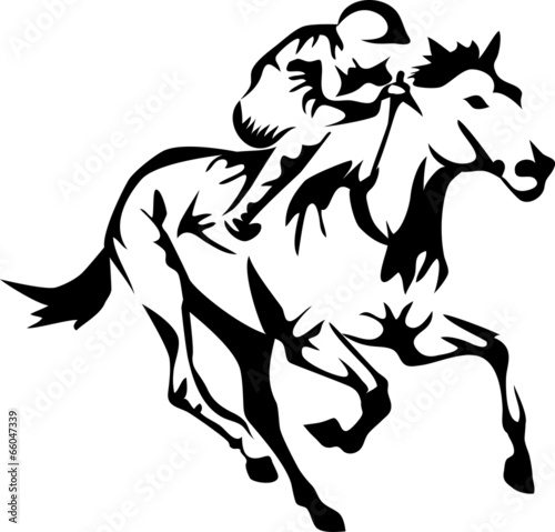 Fototapeta Naklejka Na Ścianę i Meble -  stylized racing horse