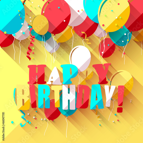 Colorful birthday background in flat design style
