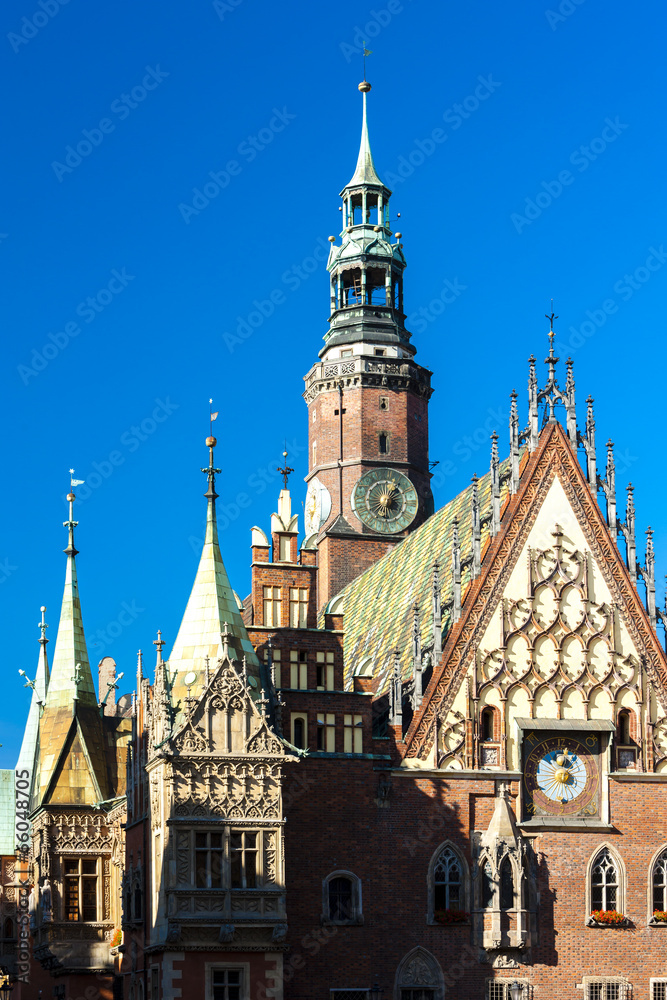 Town Hall on Main Market Square, Wroclaw, Silesia, Poland