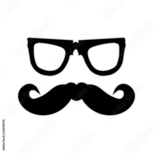 Hipster mustache and glasses. EPS10 vector background