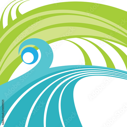 blue and light green line