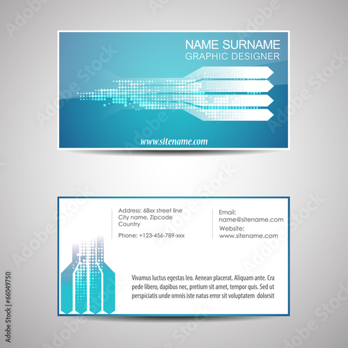 Abstract business card template or visiting card set