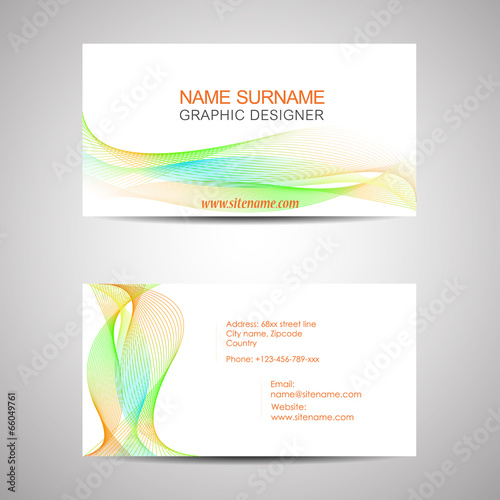 Abstract business card template or visiting card set