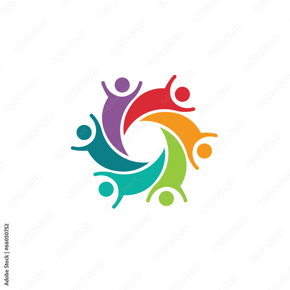 Teamwork Party 6 people image . Concept of community Teamwork Party 6 people image . Concept of community