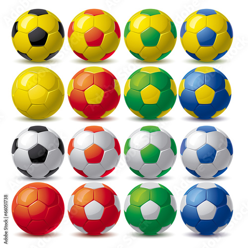 set of soccer balls