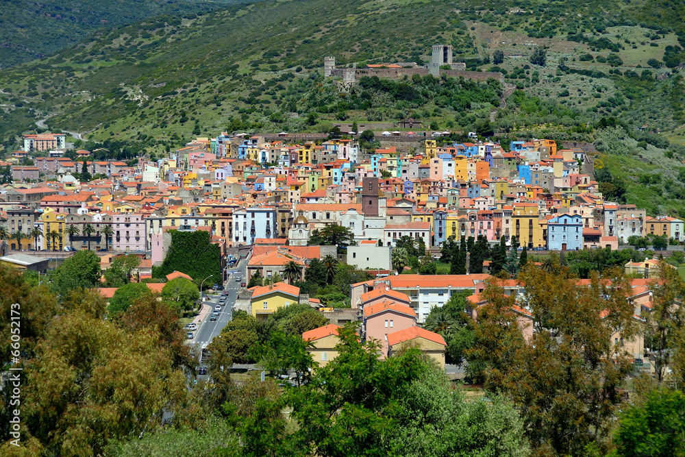 Fototapeta premium Colorful houses of Bosa town in Sardinia