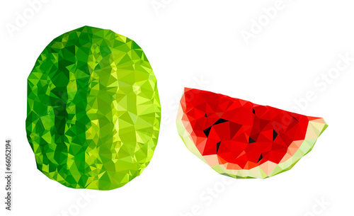 Polygonal Watermelon Illustration