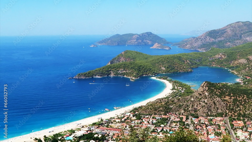 Panorama of coastline landscape of mediterranean sea turkey