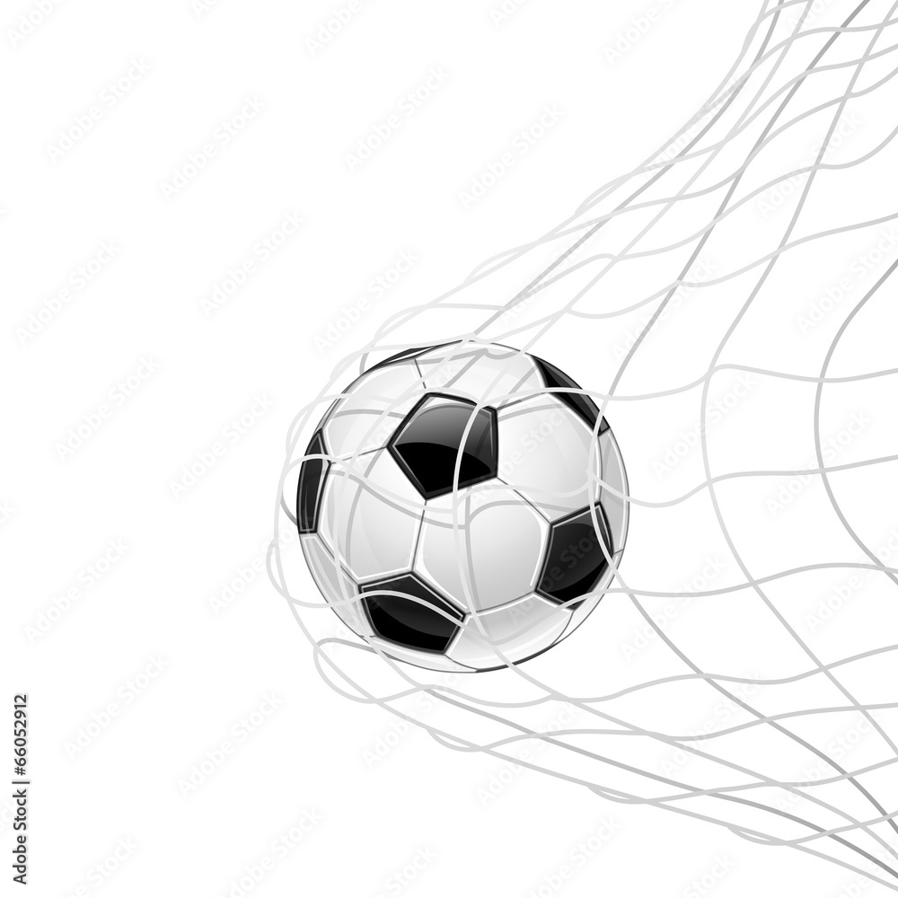 Fototapeta premium Soccer ball in grid isolated. Vector