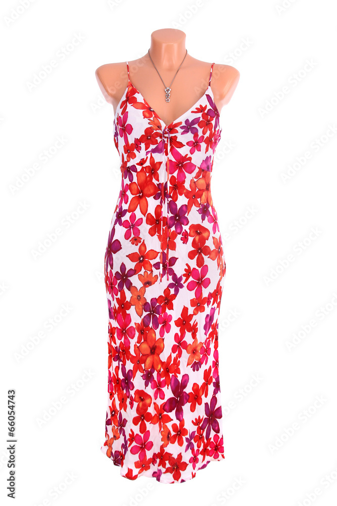 Summer dress on a mannequin - obrazy, fototapety, plakaty 