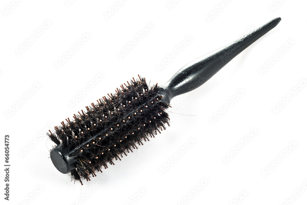 Round hair brush in white background Round hair brush in white background