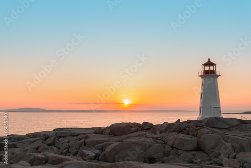 Peggys Cove's Lighthouse at Sunset