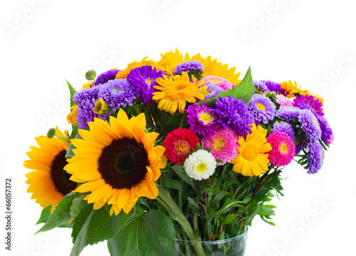 Fototapeta Naklejka Na Ścianę i Meble -  posy of mixed autumn flowers