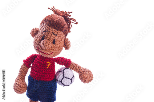 homemade chrochet  soccer player decoration