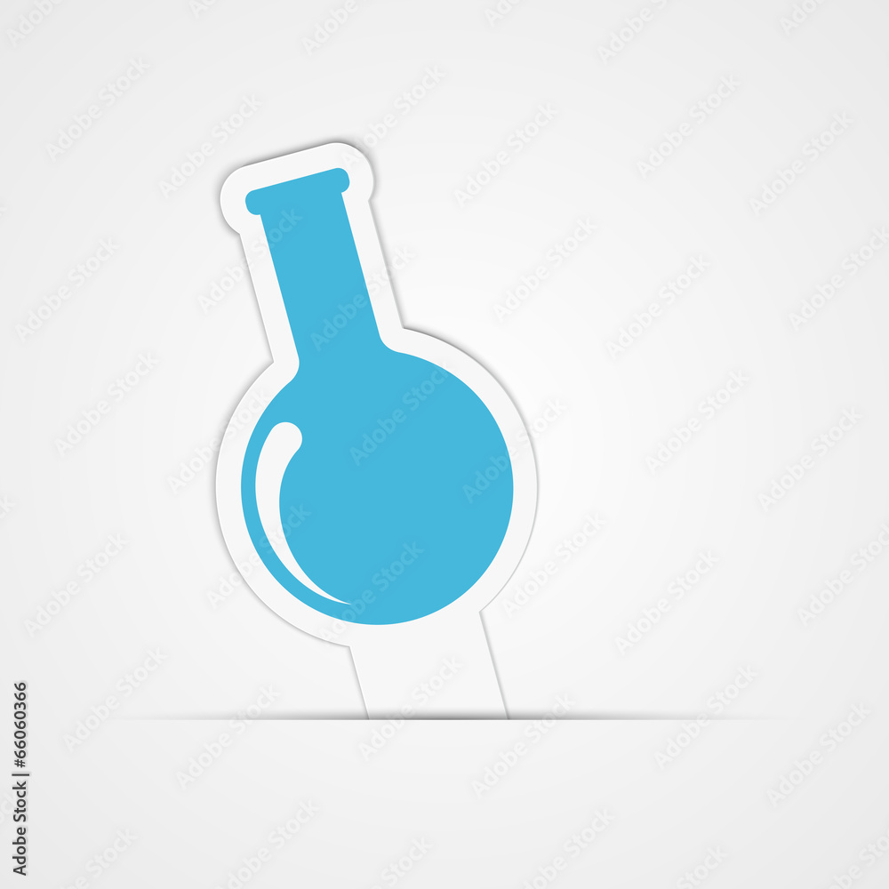 Paper sticker. Test tube for biology or chemistry. Paper sticker. Test tube for biology or chemistry.