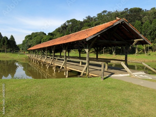 Curitiba Park Lake Bridge photo