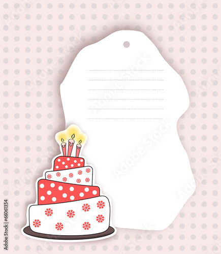 Birthday invitation card  in red