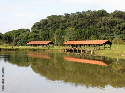 Curitiba Park Lake Bridge photo