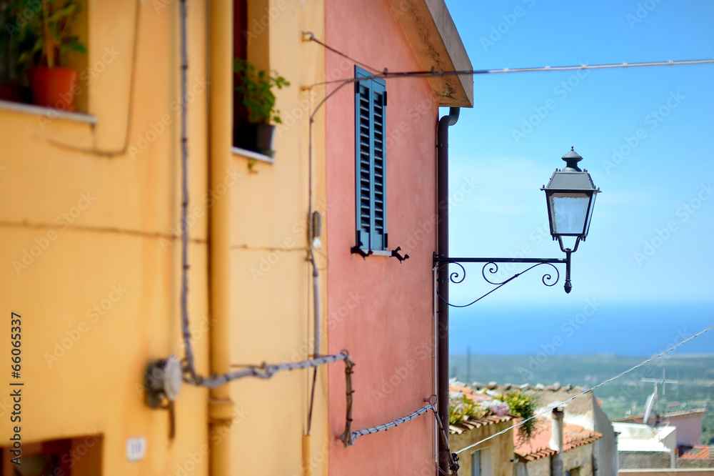 A lantern in a typical italian town A lantern in a typical italian town